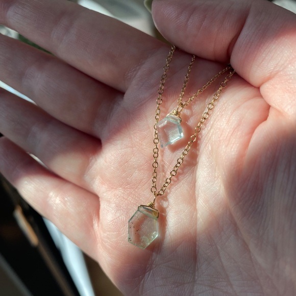 Leah Alexandra Layered Aquamarine Necklace - Picture 3 of 3